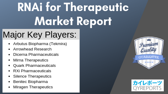 RNAi for Therapeutic Market, RNAi for Therapeutic, RNAi for Therapeutic Market Analysis, RNAi for Therapeutic Market Research, RNAi for Therapeutic Market Strategy, RNAi for Therapeutic Market Forecast, RNAi for Therapeutic Market Growth, Alnylam Pharmaceuticals, Arbutus Biopharma (Tekmira), Arrowhead Research, Dicerna Pharmaceuticals, Mirna Therapeutics, Quark Pharmaceuticals, RXi Pharmaceuticals, Silence Therapeutics, Benitec Biopharma, Miragen Therapeutics, Sylentis, Gradalis, Sirnaomics, Silenseed